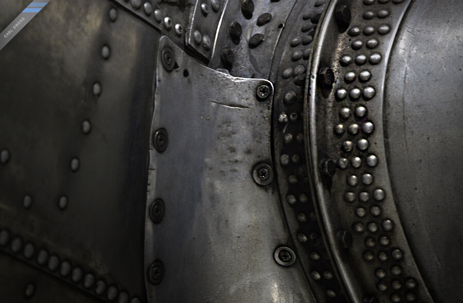 rivets in the wing of an old DC-3